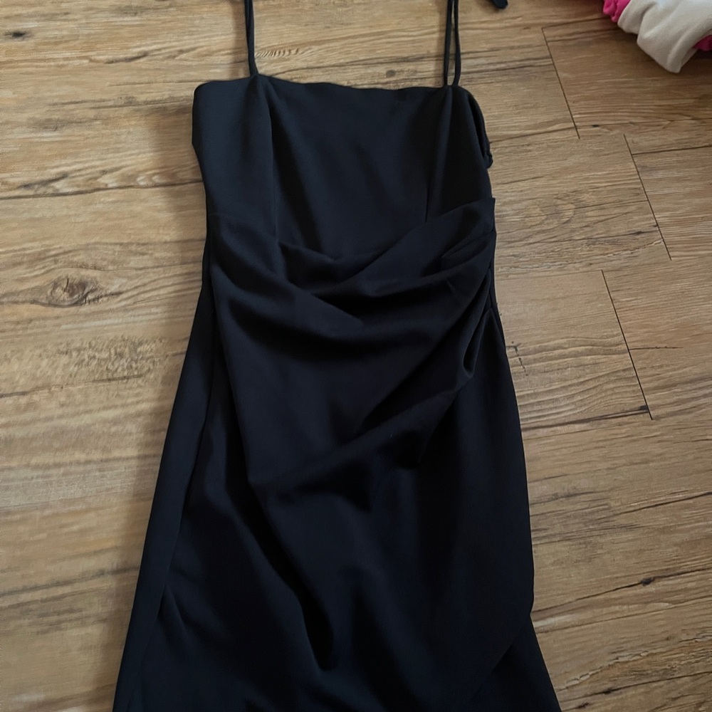 Windsor Black Ruched Slip Dress